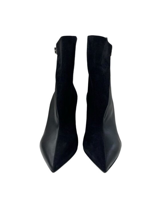 Hermes Hanae Short Boots Shoes Black Suede Leather Ladies  Hermes Hanae Boots Short Shoes Suede Leather Black